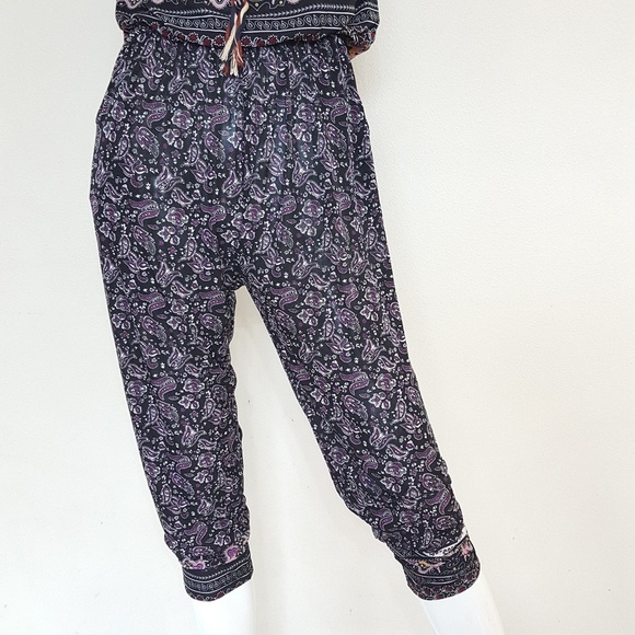 Jumpsuit Sleeveless Cinched Waist Size S/M Paisley - Picture 6 of 8